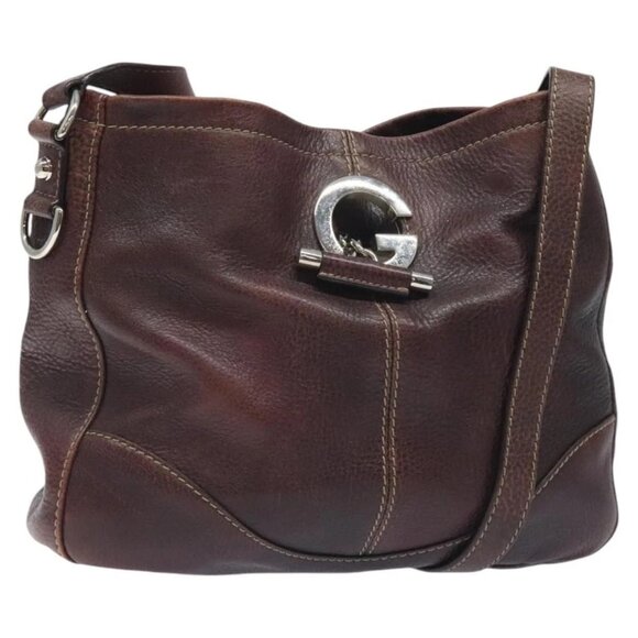 GUCCI Shoulder Bag Leather Brown Silver 247400 Auth ep9062 - Picture 1 of 16